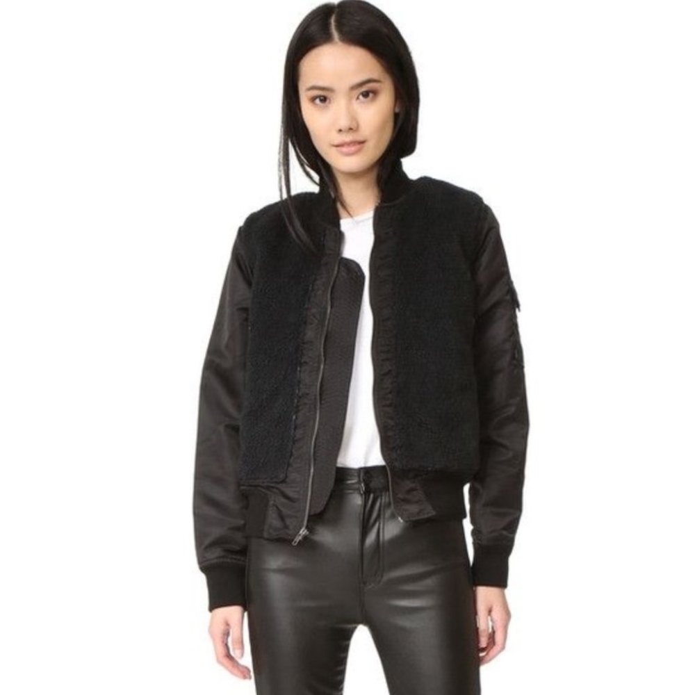 NWOT MOTHER Aviator Sherpa Jacket L